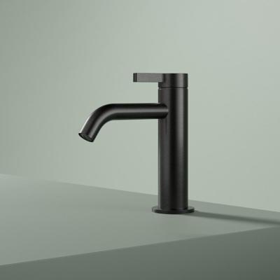 Hotbath Ace Wastafelmengkraan - laag - opbouw - zonder waste - zwart geborsteld PVD AC003MBP