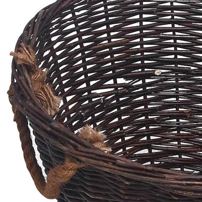 3-delige Houtmandenset stapelbaar wilgenhout donkerbruin