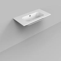 Wastafel Marble BWS 90,5x46x1,5 cm Glans Wit (1 kraangat) - thumbnail