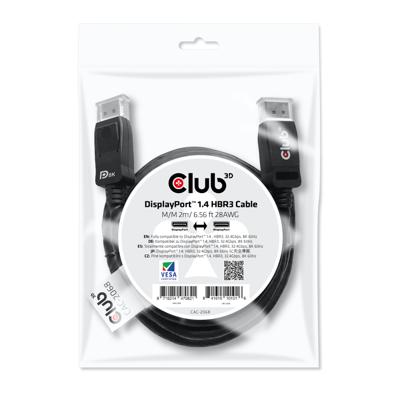 club3D DisplayPort Aansluitkabel DisplayPort-stekker, DisplayPort-stekker 2.00 m Zwart CAC-2068 Vlambestendig, 8K UHD DisplayPort-kabel club3D DisplayPort Aansluitkabel DisplayPort-stekker, DisplayPort-stekker 2.00 m Zwart CAC-2068 Vlambestendig, 8K UHD DisplayPort-kabel