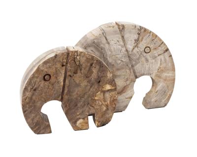MUST Living Ornament 'Elephant' Versteend hout, 20 x 25cm