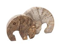 MUST Living Ornament 'Elephant' Versteend hout, 20 x 25cm - thumbnail