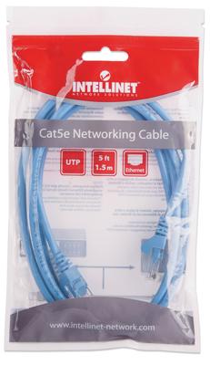 Intellinet 338400 RJ45 Netwerkkabel, patchkabel CAT 5e U/UTP 1.50 m Blauw 1 stuk(s)