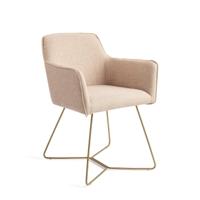 Jesper Home Eetkamerstoel 'Hofu' Beehive Gold, kleur Wild Walnut - thumbnail