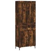 Hoge kast 69,5x34x180 cm bewerkt hout gerookt eikenkleurig - thumbnail