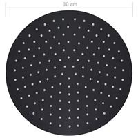 VidaXL Regendouchekop rond 30 cm roestvrij staal zwart - thumbnail