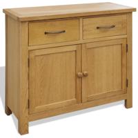 Dressoir 90x33,5x83 cm massief eikenhout - thumbnail