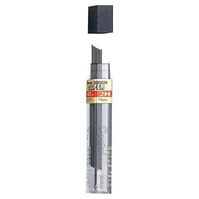 Pentel potloodstiften, 0,5 mm, 2H, etui van 12 stuks