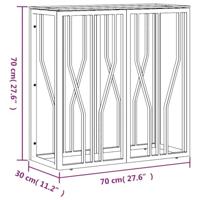 Wandtafel 70x30x70 cm roestvrij staal en glas - thumbnail