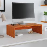 Monitorstandaard 50x27x15 cm massief grenenhout wasbruin - thumbnail