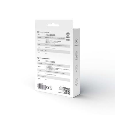 USB-C naar HDMI 2.0B kabel, 2m, zilver/zwart, gouden tips, SAVIO CL-171