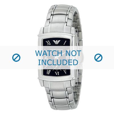 Armani horlogeband AR-0245 Staal Zilver 21mm