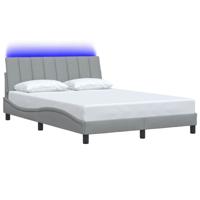Bedframe zonder matras "Hanko" stof lichtgrijs 200x200 cm - thumbnail