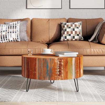 Salontafel rond massief gerecycled hout