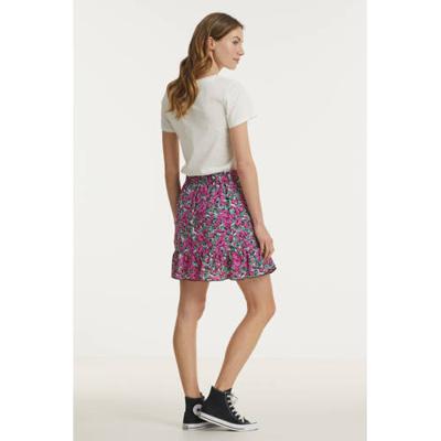 Colourful Rebel Shelby Flower Rok Roze Dames - Basic Fit - Polyester Colourful Rebel Shelby Flower Rok Roze Dames - Basic Fit - Polyester