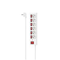 Hama Stekkerdoos 6-voudig Overspanningsbev. Ind. Schakelbaar 1,4m Wit - thumbnail