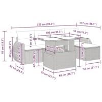 6-delige Loungeset met kussens poly rattan acacia bruin - thumbnail