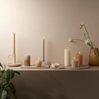 Bolsius rustiek tafelkaars olive - thumbnail