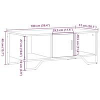 Salontafel 100x51x40 cm bewerkt hout bruin eikenkleur - thumbnail
