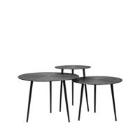 LABEL51 Salontafel 'Nobby' Set van 3 stuks, kleur Zwart - thumbnail