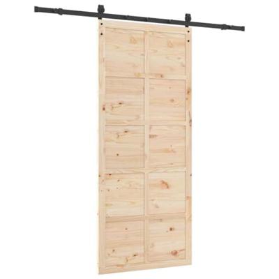 Schuifdeur Bruin 80 x 208 cm Massief grenenhout