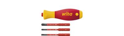 Wiha 43449 | Schroevendraaier met bithouderset | SoftFinish | slimVario® electric | 4-delig - 43449