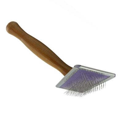 Nobleza Slickerborstel voor hond en kat - Houten handvat - 9 cm