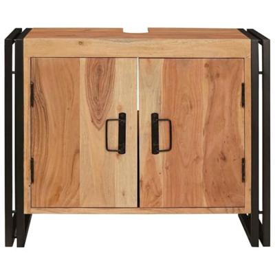 Wastafelonderkast 71 x 33 x 58 cm Massief Acaciuhout, Ijzer Wastafelonderkast 71 x 33 x 58 cm Massief Acaciuhout, Ijzer