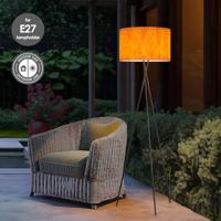 Papieren Gevouwen Lampenkap - Cilindrisch - Oranje - ø40 x 20 cm - E27 fitting - Voor Staande Lamp - Ontworpen voor woonkamer en eetkamer - thumbnail