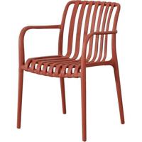 Set van 4 tuinstoelen - SOLARIA - Stapelbaar - Versterkt polypropyleen - 55 x 58 x 81 cm - Terracotta - thumbnail