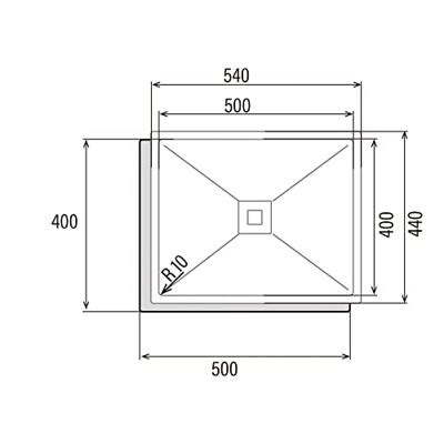 Wastafel met Eén Spoelbak Cata CB5040R10 Zilverkleurig