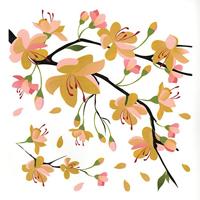 Muurstickers Yellow Branch - thumbnail