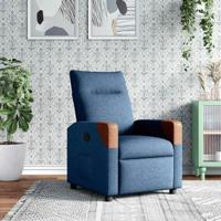 Fauteuil verstelbaar stof blauw - thumbnail