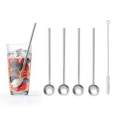 Metaltex Cocktaillelepel Rietjes + Borstel RVS 5-delig