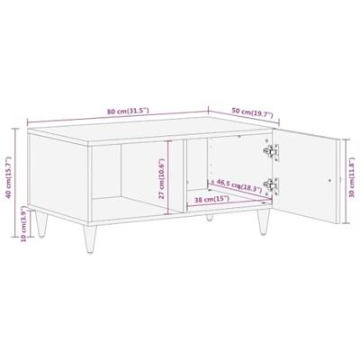 Salontafel 80x50x40 cm massief mangohout