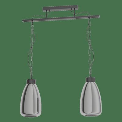 Eglo HanglampBrickfield met twee smoke glazen - 43395