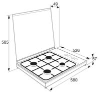 ETNA KGV558WIT kookplaat Wit Aanrecht Gaskookplaat 4 zone(s) - thumbnail