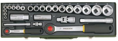 PROXXON dopsleutel set socket wrench set 1/2"+1/4" (27 pcs.)