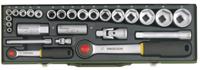 Proxxon Industrial 23020 Dopsleutelset Metrisch 1/4 (6.3 mm), 1/2 (12.5 mm) 27-delig - thumbnail