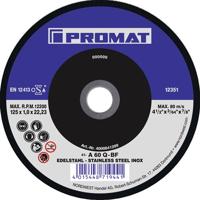 Promat/Tecwerk Doorslijpschijf | Action | D125x1mm recht | RVS | gat 22,23 mm | 50 stuks - 4000841299 - thumbnail