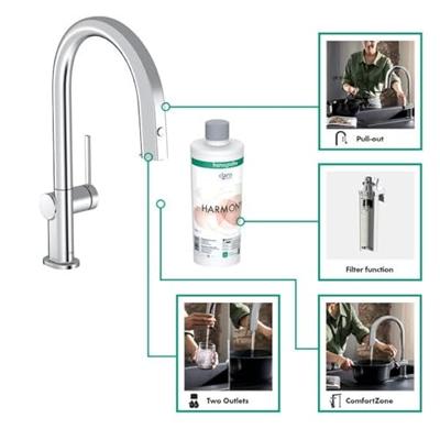 Hansgrohe Aqittura M91 Filter systeem 210, uittrekbare uitloop, starter set, chroom