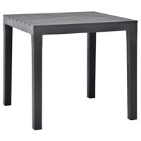 Tuintafel 78x78x72 cm kunststof antraciet - thumbnail