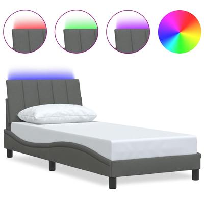 Bedframe zonder matras 100x200 cm stof donkergrijs - thumbnail