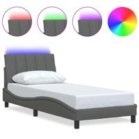 Bedframe zonder matras 90x200 cm stof donkergrijs - thumbnail