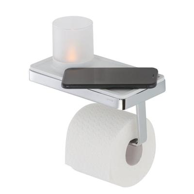 Planchet met Toiletrolhouder en Houder LED Licht Geesa Frame Wit Chroom Geesa