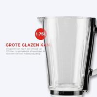Power Blender - 1,75L Glazen kan - 1000W + 700ml Sportfles - thumbnail