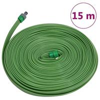 VidaXL Sproeislang 3-pijps pvc 15 m groen - thumbnail