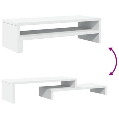 VidaXL Monitorstandaard 54x22x15 cm bewerkt hout wit