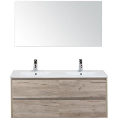 Dante Badmeubelset 120 cm - Craft Oak - Keramische Wastafel Wit Enjoy met Spiegel