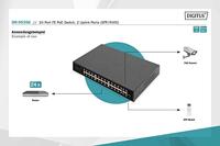 DIGITUS 26-poorts Fast Ethernet PoE netwerkswitch - 24x 100 Mbps RJ45 + 1x Gbps RJ45 combo + 1x SFP-poort - 19 inch - 185W PoE budget - 10/100 Mbps - thumbnail